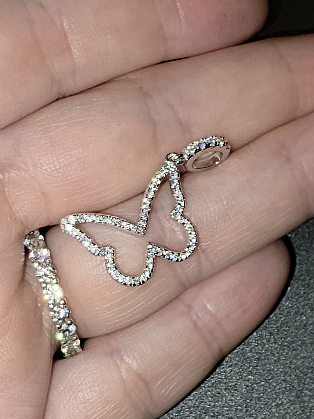 🦋 1.00 CTW Moissanite Butterfly Pendant | 925 Sterling Silver |